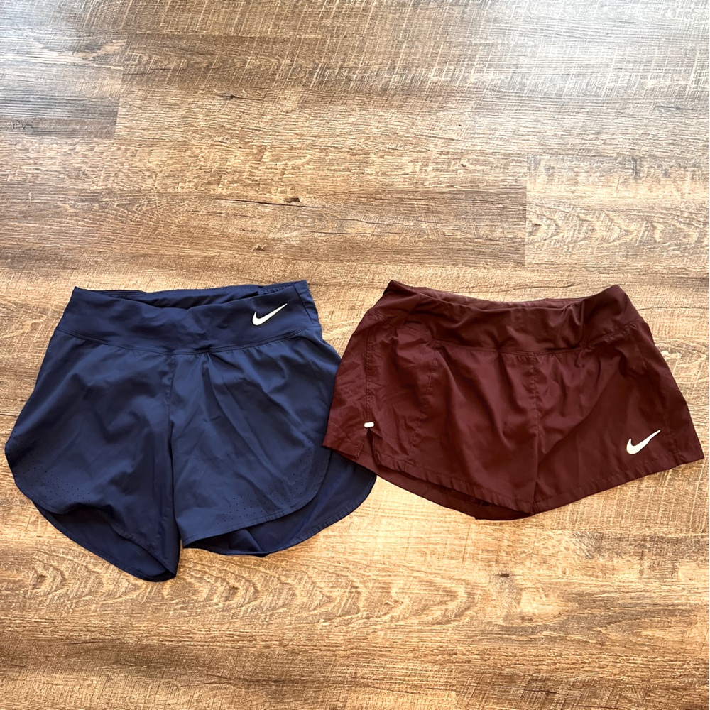 Nike Running Shorts-2 pair. One Royal Blue and the Other Maroon. Like new! - Picture 1 of 10